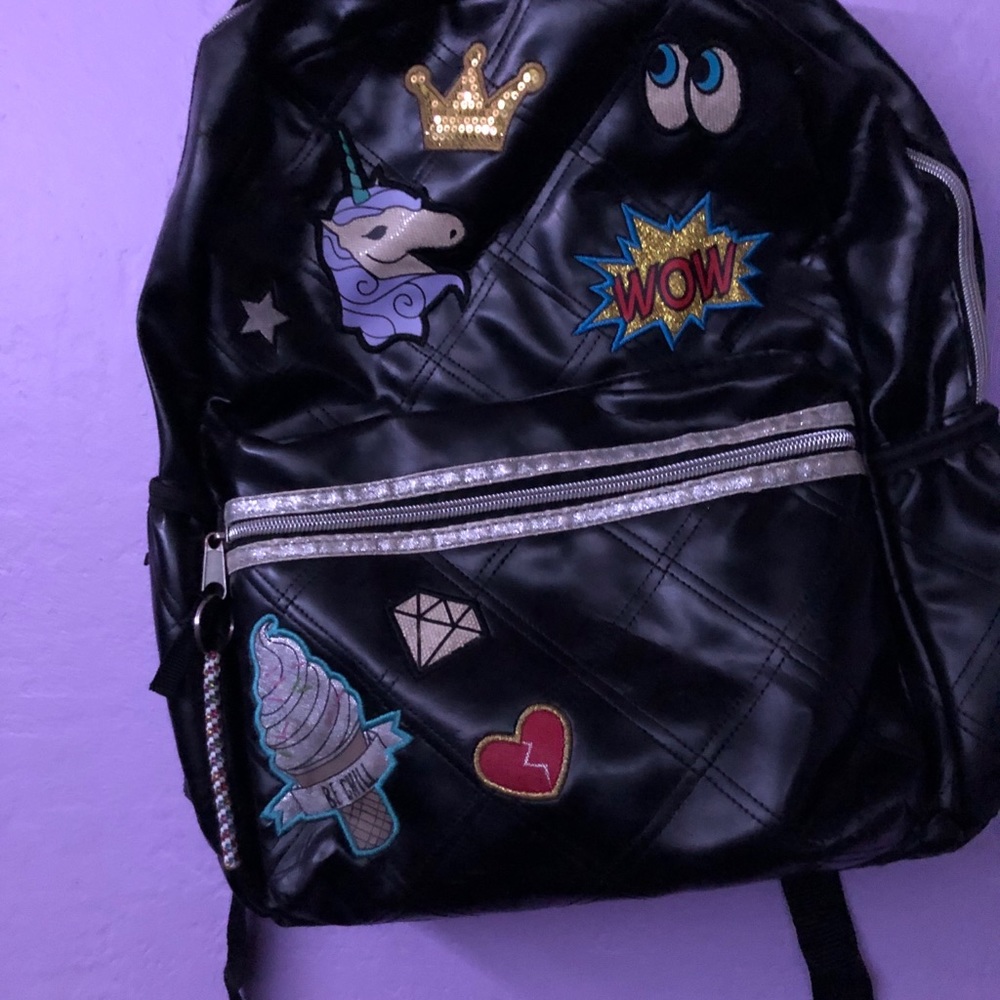 Emoji leather backpack